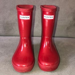 Toddler red hunter boots